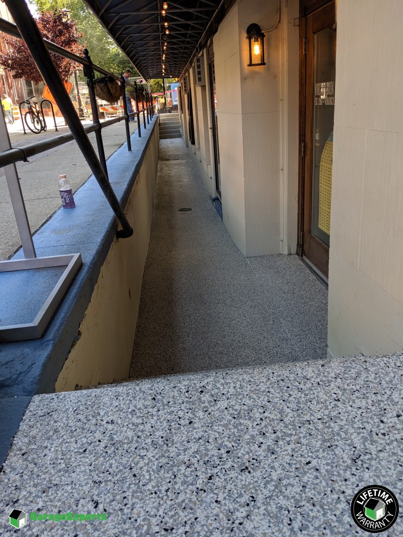 Commercial Walkway Epoxy Flooring In Richmond Virginia Garage