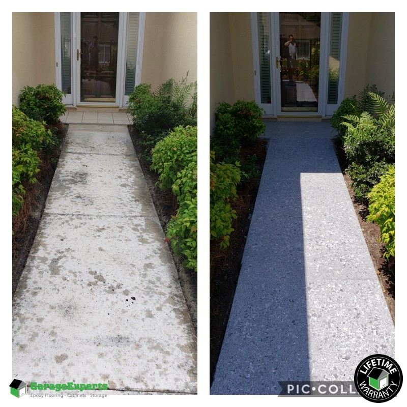 Residential Walkway Epoxy Flooring in Columbus, Ga Garage Experts of