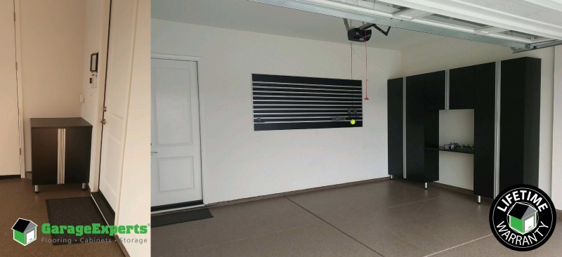 El Dorado Hills New Garage Epoxy Floor And Garage Cabinets