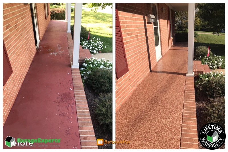 Residential Porch Epoxy Flooring In Newport News Va Garage