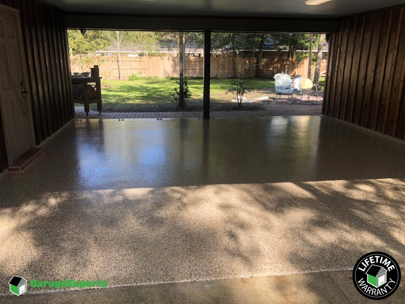 Residential Carport Epoxy Flooring In Baton Rouge La Garage