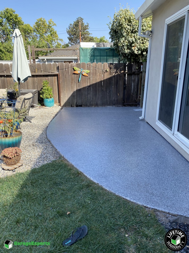 Residential Backyard Patio Epoxy Flooring in Los Gatos, Ca | Garage