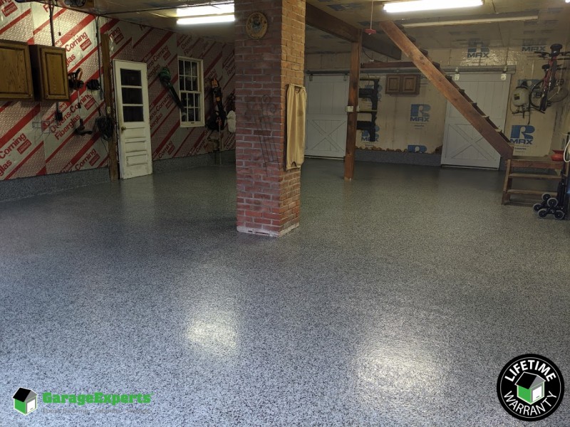 Residential Pole Barn Epoxy Flooring In Burton Ohio Garage