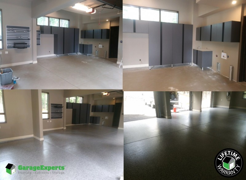 Truckee New Garage Epoxy Floor Garage Cabinets Garage