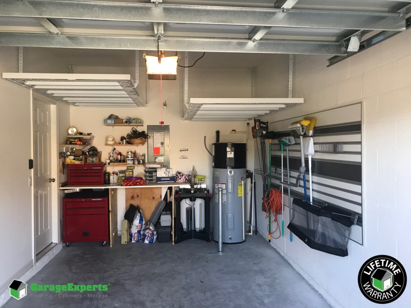 Ceiling Racks And Slatwall Installed In Oldsmar Garage Experts