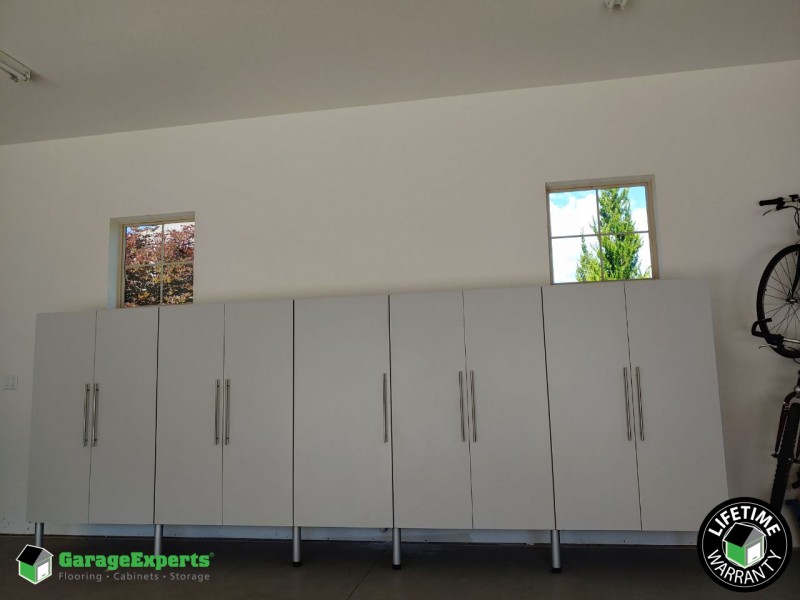 Silver Custom Storage Cabinets Installed In Fort Collins Co