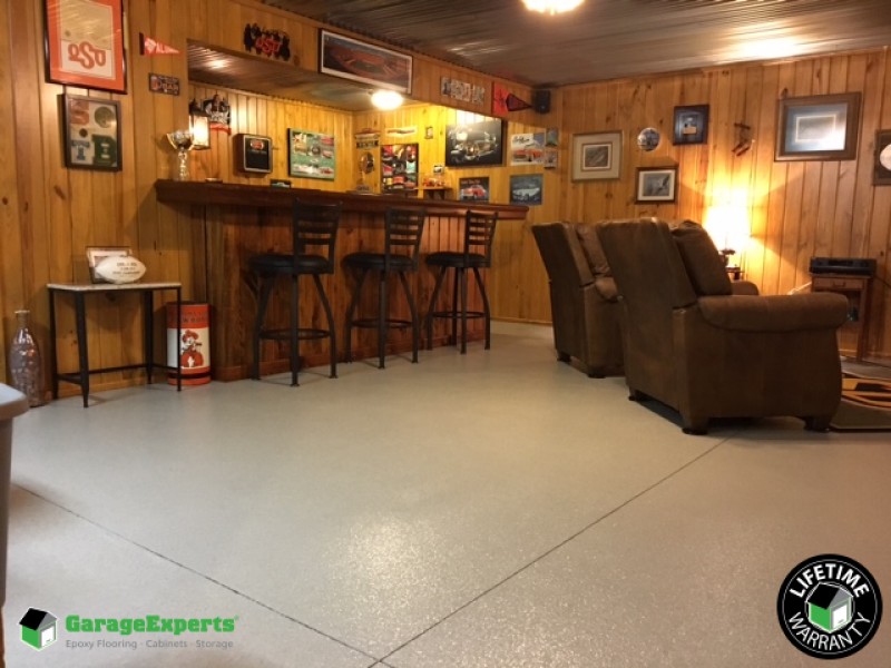 Residential Man Cave Epoxy Flooring In Mustang Ok Garage