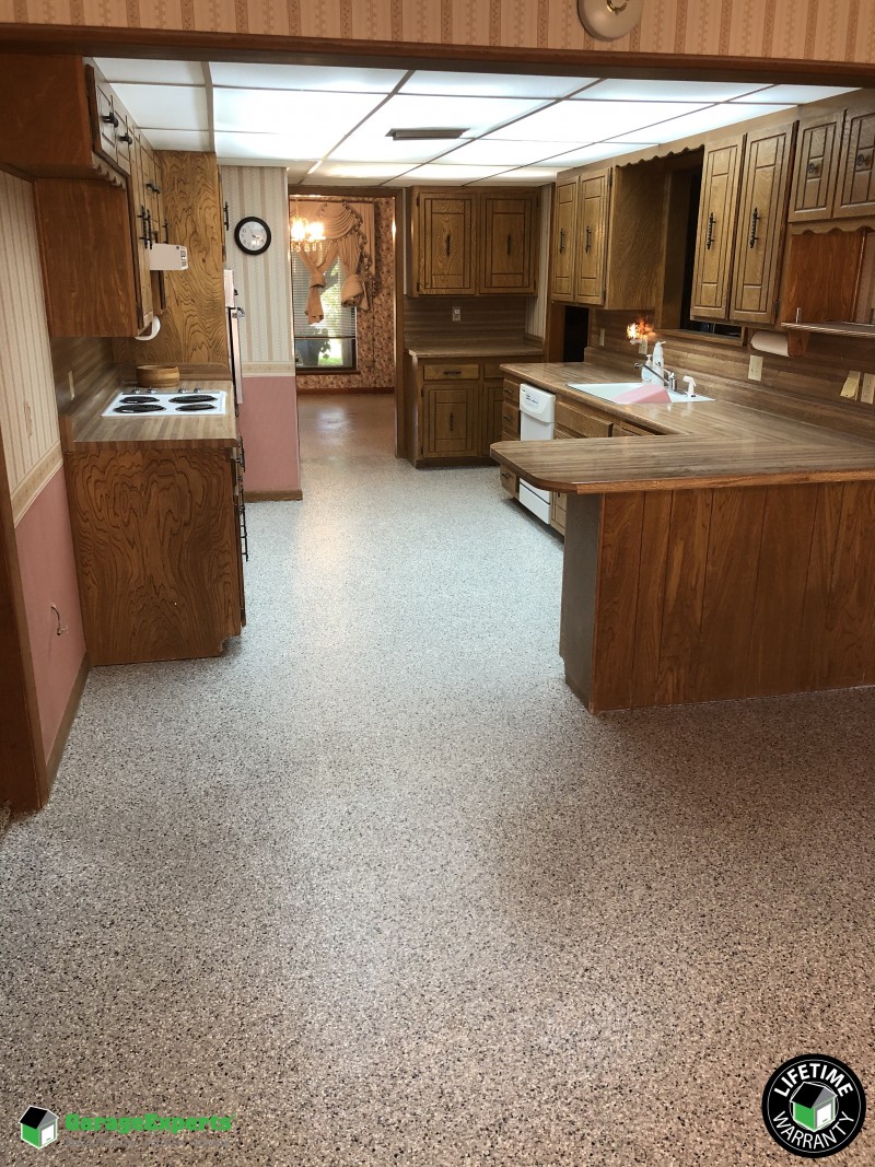 Residential Kitchen Epoxy Flooring In Sunray Tx Garage Experts