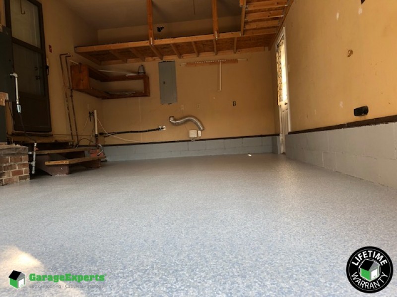 Residential One Car Garage Epoxy Flooring In Newport News Va