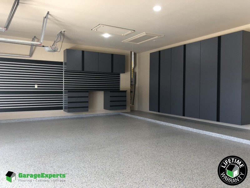 Custom Garage Cabinets And Epoxy Flooring Installed In Colleyville