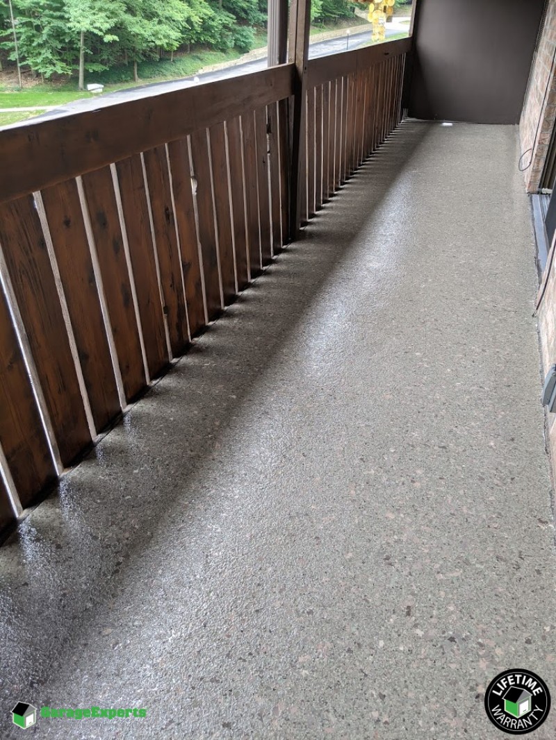 Residential Outdoor Balcony Epoxy Flooring in Brecksville, Ohio