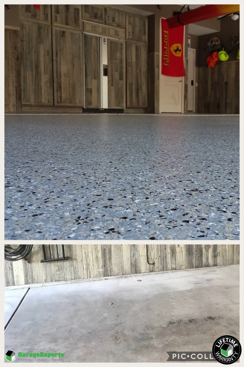 Before And After Epoxy Floor In Highland Springs Springfield Mo