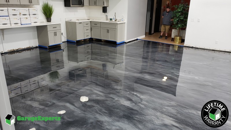 Metallic Epoxy Flooring In Liberty Mo Garage Experts Of Kansas City