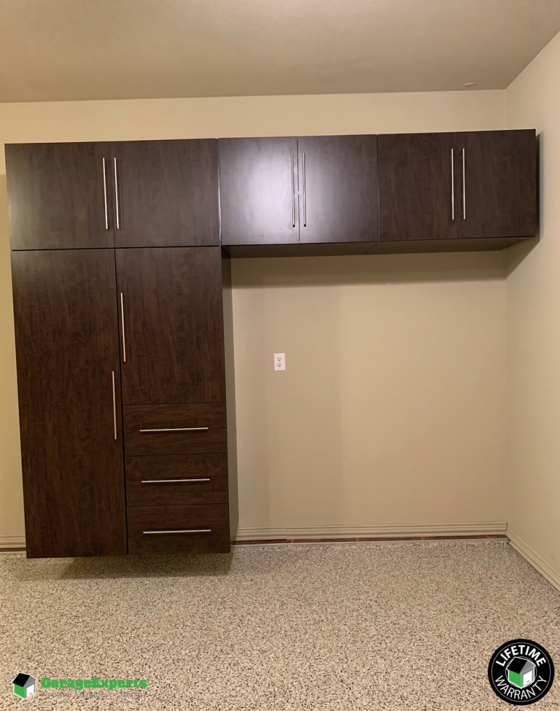 Custom Garage Storage Cabinets And Epoxy Flooring Installed In