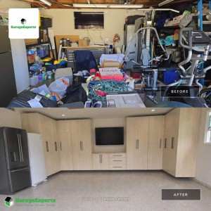 Residential Garage Epoxy Flooring and Cabinet Storage Solution in Santa Ana, Ca