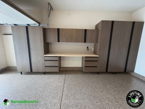 Residential Garage Epoxy Flooring and Cabinet Storage Solution in Derby, Ks
