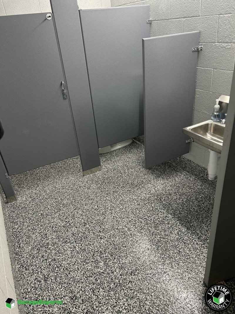 Commercial Warehouse Bathroom Epoxy Flooring in Gillett, Wi Image
