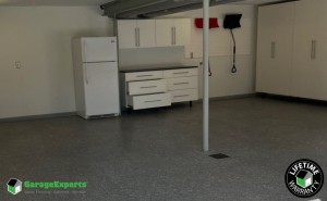 Residential Garage Epoxy Flooring and Cabinet Storage Solution in Gibsonia, Pa
