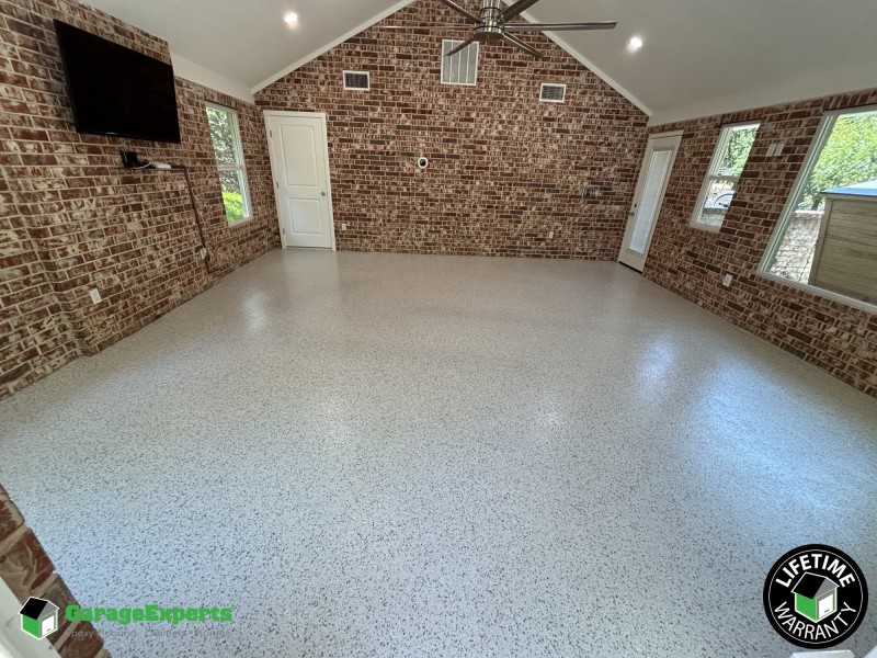 Residential Pool House Epoxy Flooring in Southlake, Texas