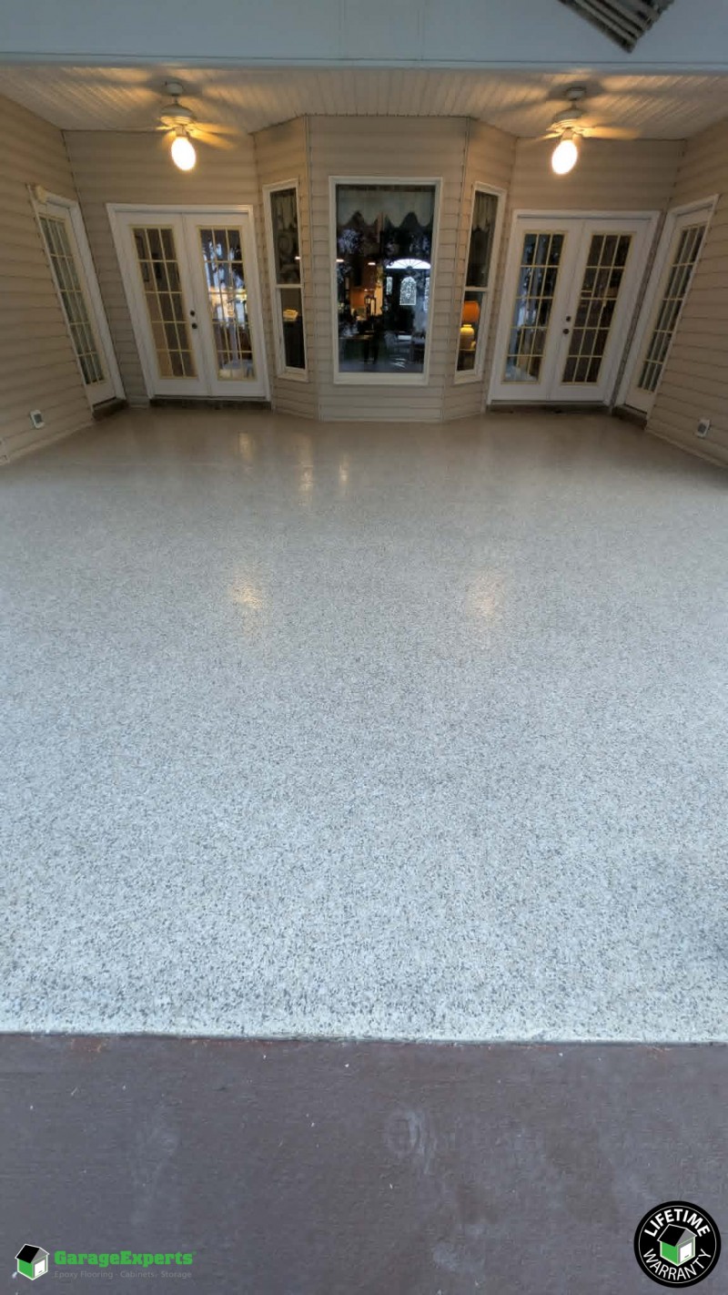Residential Enclosed Patio Epoxy Flooring in Prince Frederick, Md