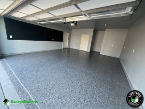 Residential Garage Epoxy Flooring and Storage Solution in Wichita, Kansas