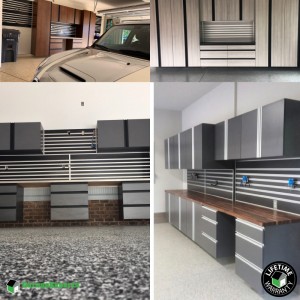 Residential Garage Epoxy Flooring and Cabinet Storage Solution in Charlotte, Nc