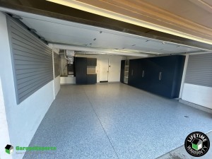 Residential Garage Epoxy Flooring and Cabinet Storage Solution in Dana Point, California
