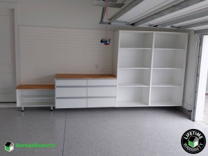 Residential Garage Epoxy Flooring and Cabinet Storage Solution in Inlet Beach, Florida