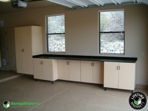 Residential Garage Epoxy Flooring and Cabinet Storage Solution in Charlotte, North Carolina