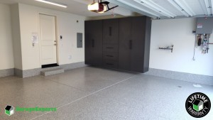 Residential Garage Epoxy Flooring and Cabinet Storage Solution in Irvine, California
