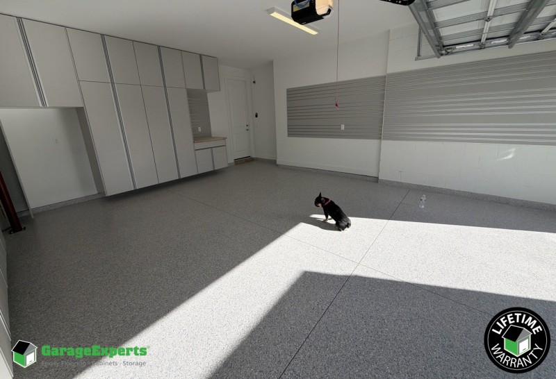 Residential Custom Epoxy Flooring and Cabinet Storage Solution in Stuart, Fl