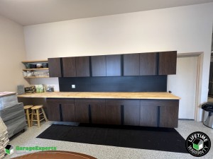 Residential Garage Epoxy Flooring and Cabinet Storage Solution in Portland, Or