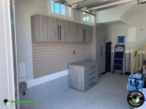 Residential Garage Epoxy Flooring and Cabinet Storage Solution in Cape Charles, Va