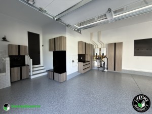 Residential Garage Epoxy Flooring and Cabinet Storage Solution in Williamsburg, Virginia