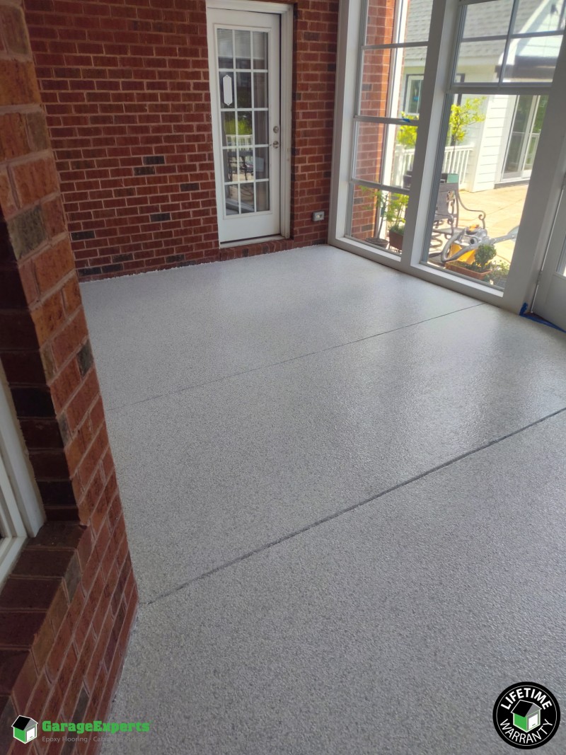 Residential Sunroom Epoxy Flooring in Poquoson, Virginia