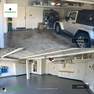 Residential Garage Epoxy Flooring and Cabinet Storage Solution in Laguna Niguel, California