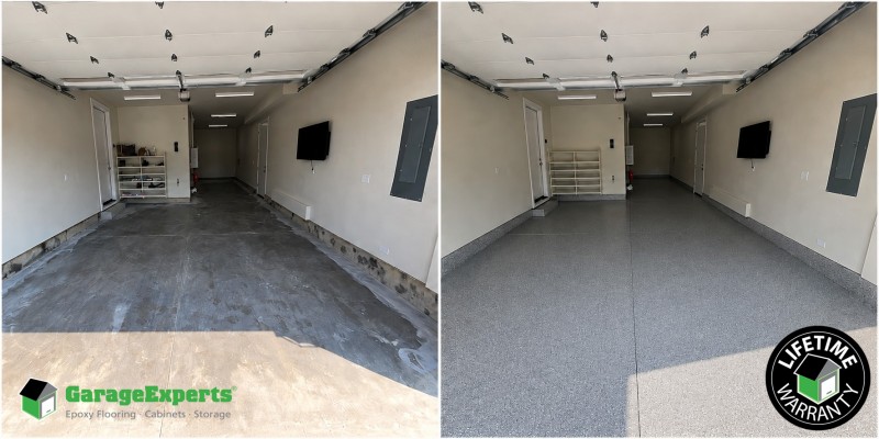 Residential Garage Epoxy Flooring in Oregon City, Oregon