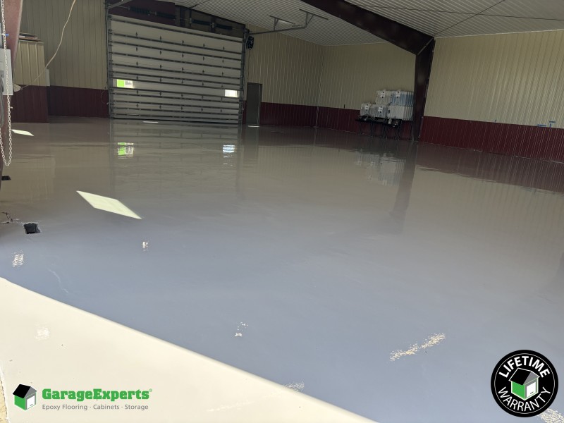 Commercial Semi Truck Repair Shop Epoxy Flooring in Eureka, Il