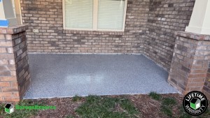 Residential Front Porch With Lanai Grey Epoxy Flooring in Braselton, Ga