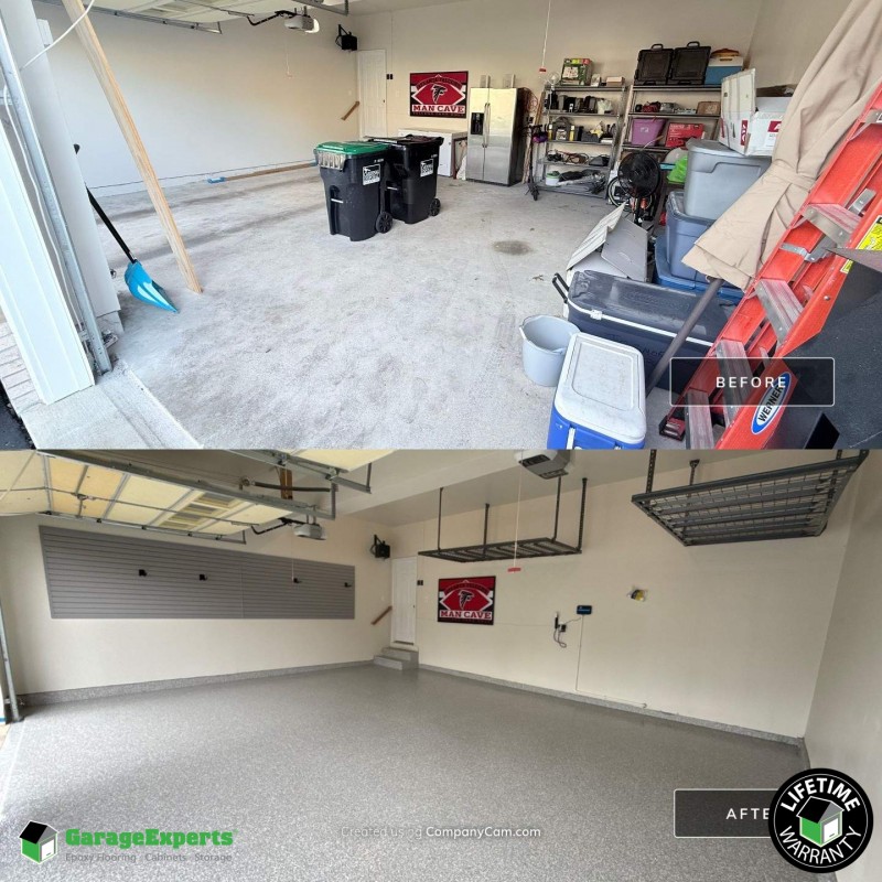 Residential Garage Epoxy Flooring and Storage Solution in Woodbridge, Va Image