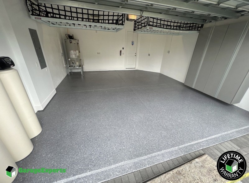 Residential Polyaspartic And Epoxy Flooring and Cabinet Storage Solution in Jupiter, Fl