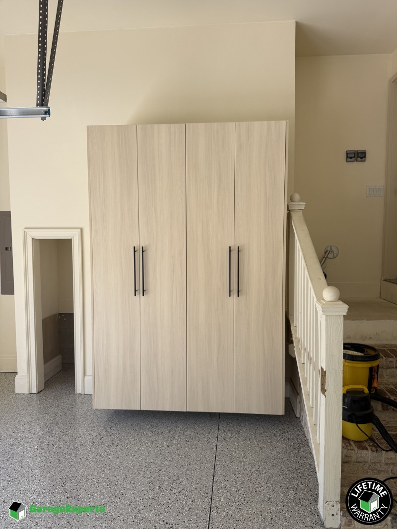Residential Garage Epoxy Flooring and Cabinet Storage Solution in Wilmington, Nc Image