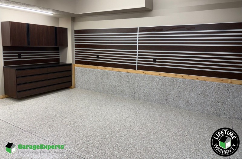 Residential Garage Epoxy Flooring and Cabinet Storage Solution in Galena, Mo