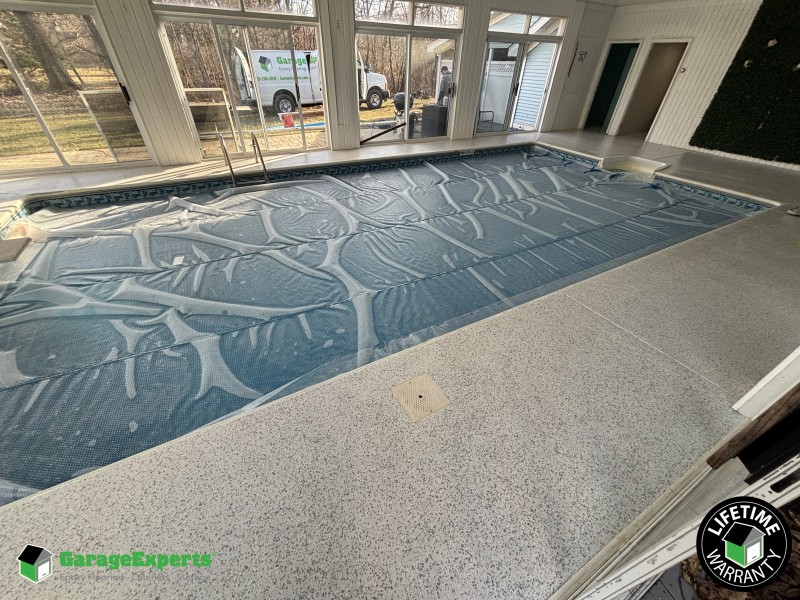Residential Pool Deck Epoxy Flooring in Crete, Illinois Image