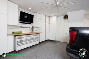 Residential Garage Epoxy Flooring and Cabinet Storage Solution in Huntsville, Al