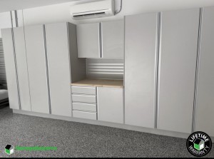 Residential Polyaspartic And Epoxy Flooring and Cabinet Storage Solution in Jupiter, Fl