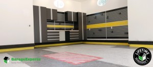 Residential Garage Epoxy Flooring and Cabinet Storage Solution in San Antonio, Texas