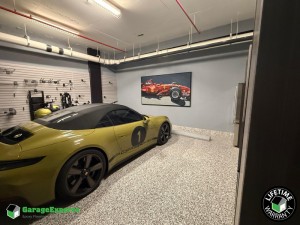 Residential Garage Epoxy Flooring and Cabinet Storage Solution in Miami Beach, Fl
