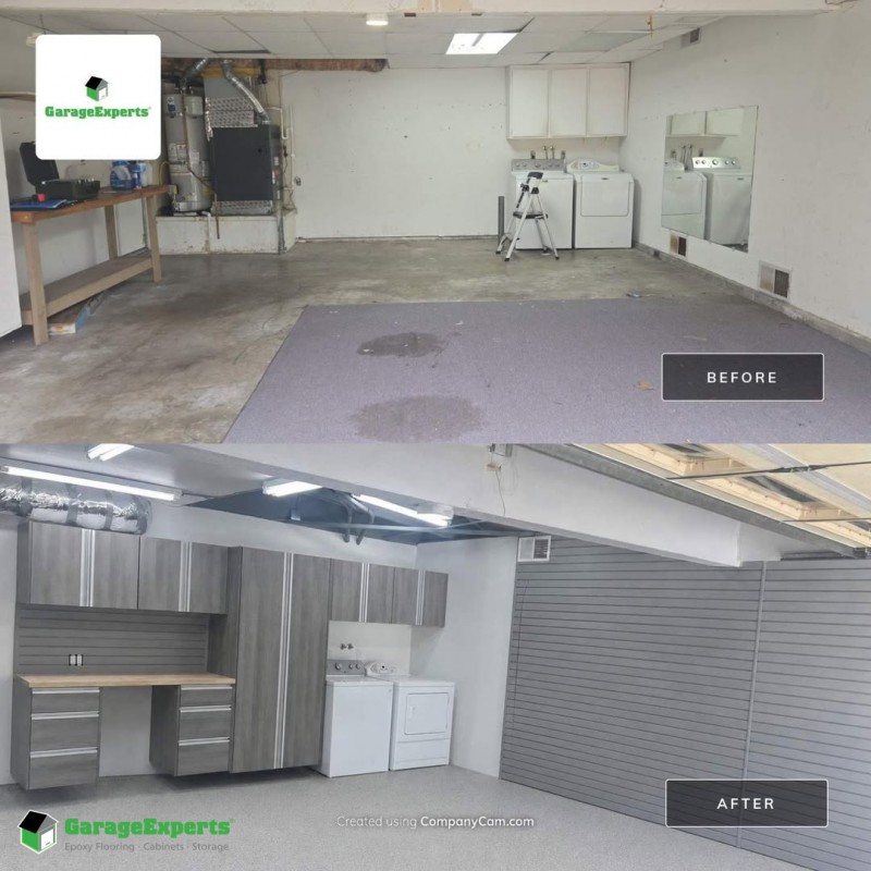 Residential Garage Epoxy Flooring and Cabinet Storage Solution in Mission Viejo, California