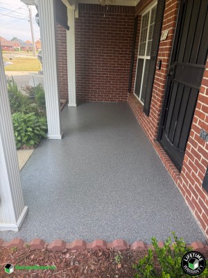 Residential Patio Epoxy Flooring in Harvest, Al